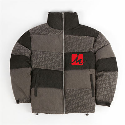 Puffer Mens চকচকে প্যাডেড জ্যাকেট উষ্ণ বুদবুদ বোম্বার চকচকে Quilted জ্যাকেট